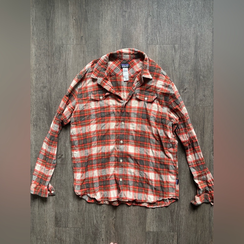 Patagonia Red and Green Plaid Casual Shirt